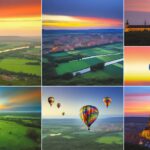 Hot air balloon over a scenic European destination