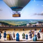 Vintage-style hot air balloon evoking the Montgolfier brothers’ first flight